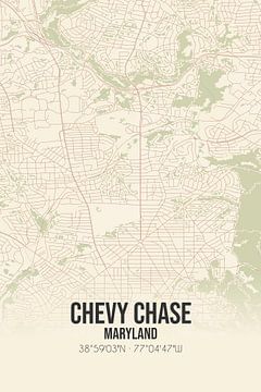 Vintage landkaart van Chevy Chase (Maryland), USA. van Rezona