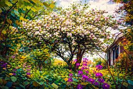 Un pommier dans le jardin