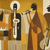 Jazzmusiker Minimalismus Panorama von TheXclusive Art