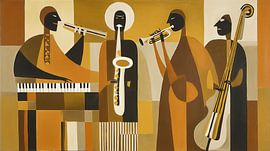 Jazz musicians minimalism panorama by TheXclusive Art