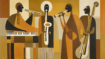 Jazz musicians minimalism panorama by TheXclusive Art