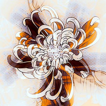 Herfstbloemen Abstract Expressionisme van Mad Dog Art