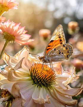 Vlinder op zoek naar nectar van Bianca van Dijk