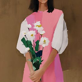 Woman with wildflowers by IamHome Studio