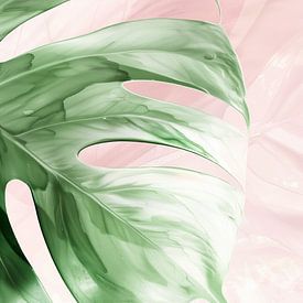 Botanical Illustration in Green and Pink by Lauren Wilde