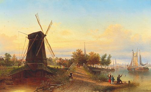 Elias van Bommel, Watermolen bij Amsterdam, 1889