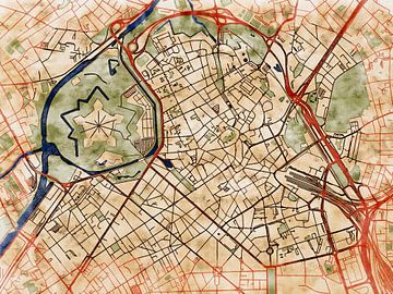 Karte von Lille centrum im stil 'Serene Summer' von Maporia