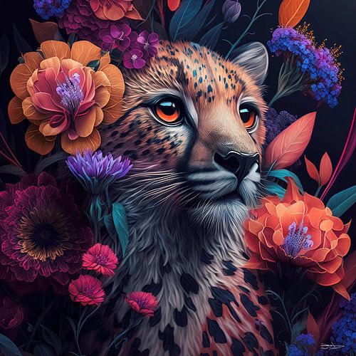 roofdier met bloemen