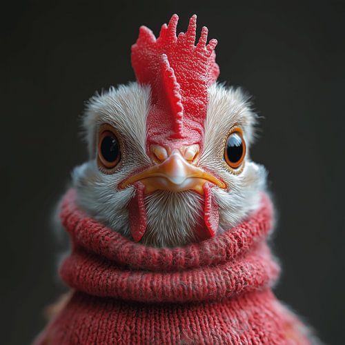 Kip gekleed voor de winter