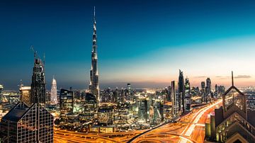 De Dubai Skyline  van Dennis Wierenga