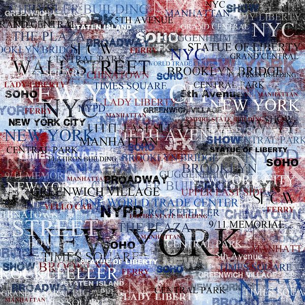 Word Wall Art New York van WordWallArts by Monique