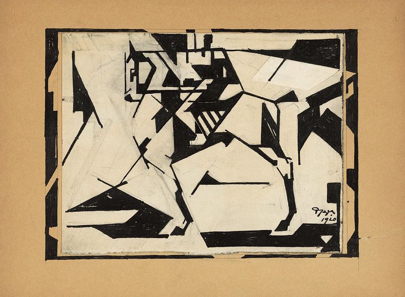 Reijer Stolk, Horseman, pen in black, pencil, 1920 by Atelier Liesjes