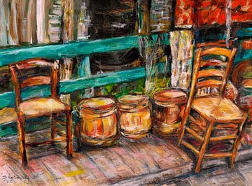 Straße in einem alten Fischerdorf.