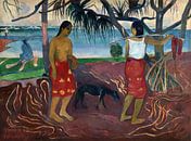 I Raro Te Oviri (Unter dem Pandanus), Paul Gauguin von Meisterhafte Meister Miniaturansicht