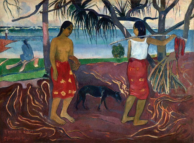 I Raro Te Oviri (Onder de Pandanus), Paul Gauguin van Meesterlijcke Meesters