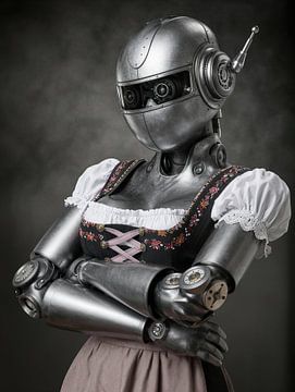 Framed steel posture by Klaus Tesching - Art-AI