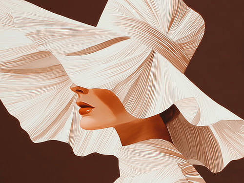 Folds of Elegance – portrait of a woman wearing a hat