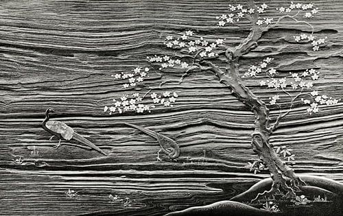 Blossom tree and peacocks, G.A. Audsley