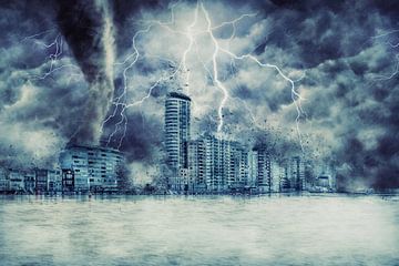 Zware storm trekt over de boulevard van Vlissingen van Fotografie Jeronimo