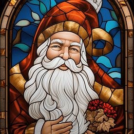 Santa Claus (glas in lood) van Harry Herman