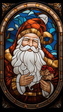 Santa Claus (glas in lood) van Harry Herman