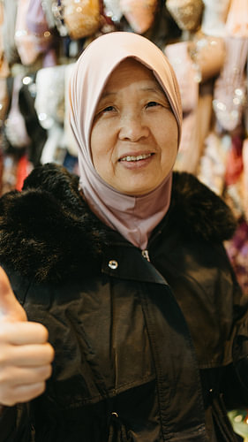A smile and a thumbs-up