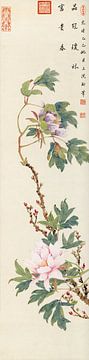 Cixi,Chinese pioen Print i, Chinese bloem schilderij