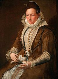 Porträt einer Dame mit einem Hund, Lavinia Fontana