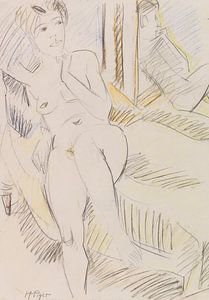 Max Pechstein, Nu dans le miroir, 1920