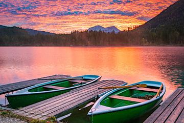 Sonnenaufgang am Hintersee in Ramsau