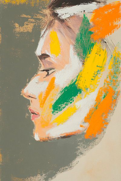 Face in a play of colours - profile view by Poster Art Shop