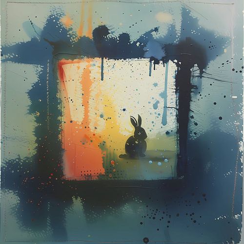 Seizoensgebonden natuur in bos, Digitaal schilderij