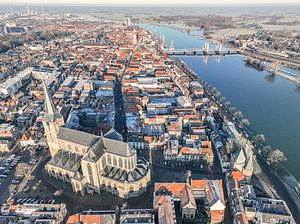 Kampen kalter Wintermorgen von oben gesehen
