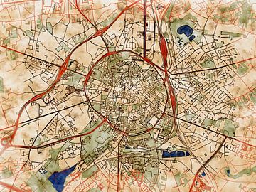 Karte von Leuven im stil 'Serene Summer' von Maporia