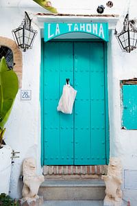 Bunte Tür in Frigiliana (Andalusien, Spanien)