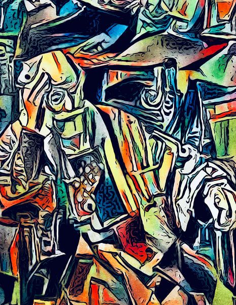 Oude man op een stoel van zam art