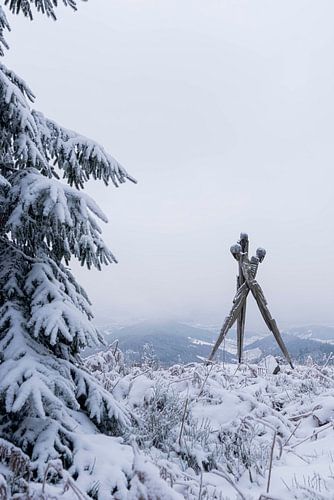 Le monument de Lothar en habit d'hiver sur Julia Schellig
