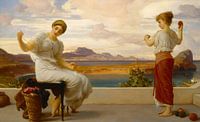 Frederic Leighton, der den Strang aufwickelt. von Meisterhafte Meister Miniaturansicht