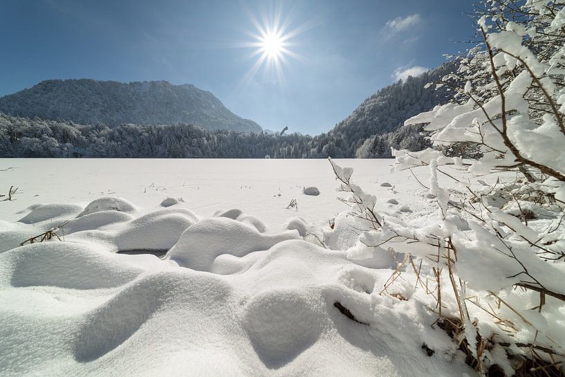 the Freibergsee on a beautiful winter's day by Walter G. Allgöwer