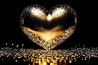 Coeur doré avec paillettes