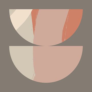 Abstracte geometrische vormen in terra, roze, beige II van Dina Dankers