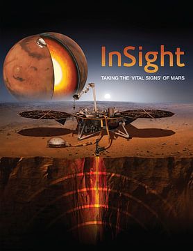 STK205517S-InSight robot lander poster. van Stocktrek Images