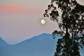 Full moon and mountains by Werner Lehmann