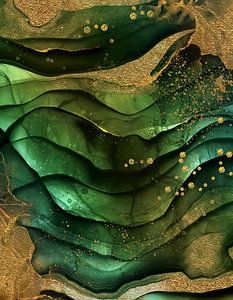 Abstrakte Marmor Landschaft Mit Gold Glitter