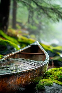 Quiet canoe moment in the cloud forest by Poster Art Shop
