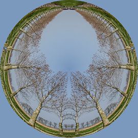 Button trees, blue. by Greet ten Have-Bloem