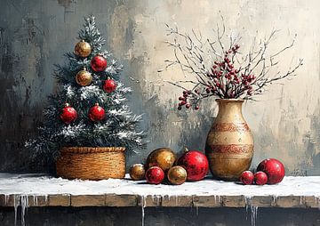 Besneeuwde Kerstballen van Kunst Kriebels