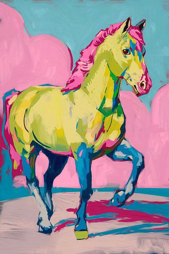 Cheval coloré dans un style pop art