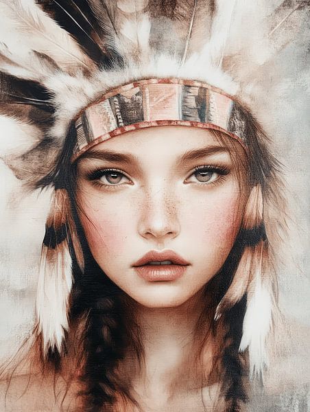 Portrait &quot;American Native&quot; by Carla Van Iersel
