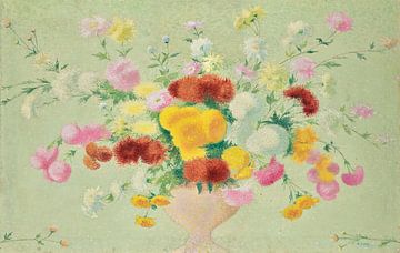 Dahlia's en pompoenzonnebloemen, Achille Laugé